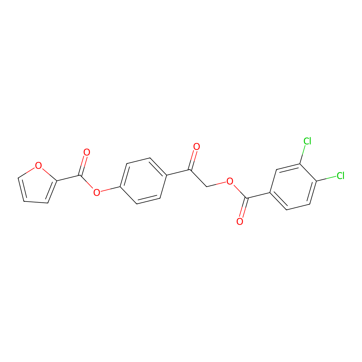 [4-[2-(3,4-Dichlorobenzoyl)oxyacetyl]phenyl] furan-2-carboxylate molecular structure, CAS 669739-36-0