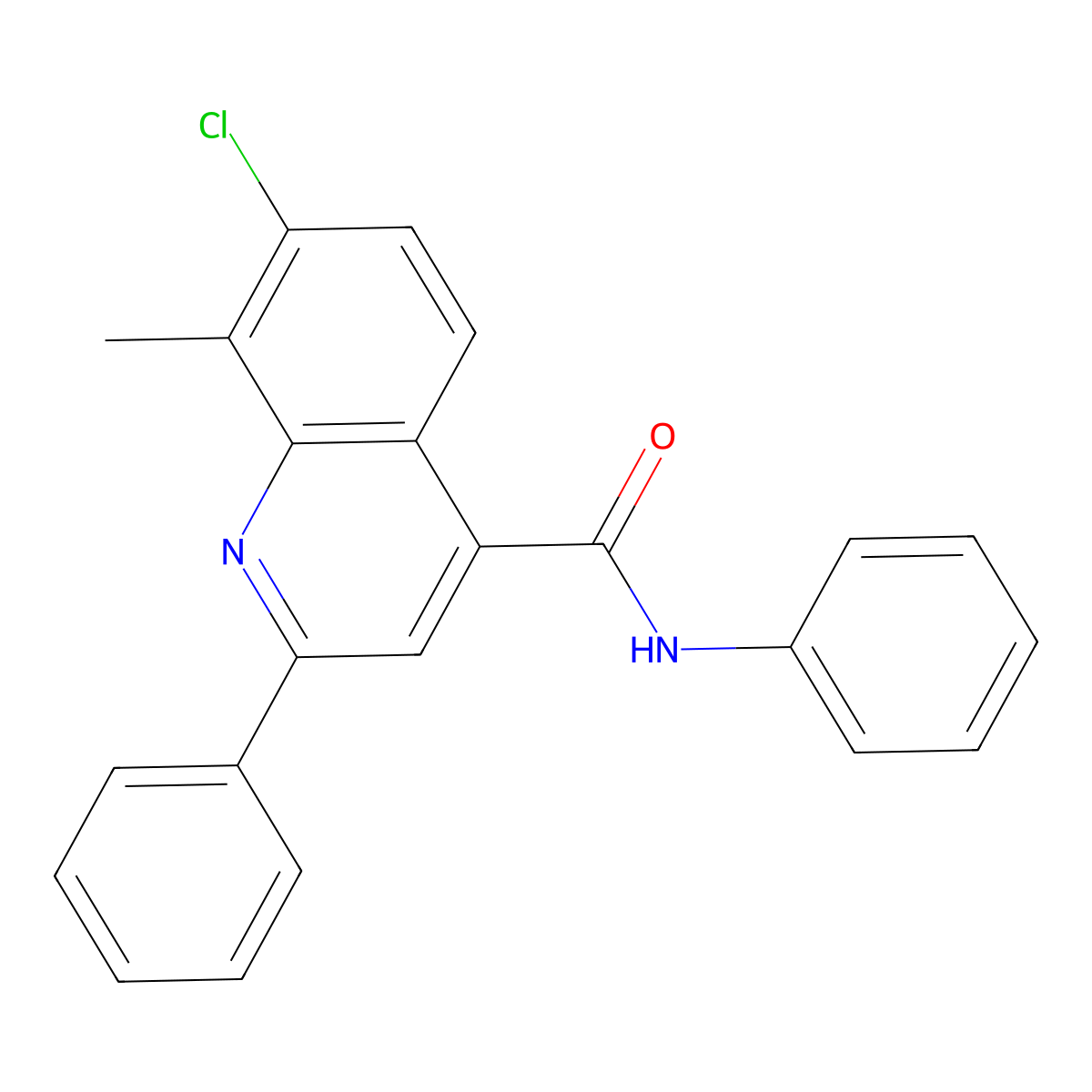 7-chloro-8-methyl-N,2-diphenylquinoline-4-carboxamide molecular structure, CAS 669740-01-6