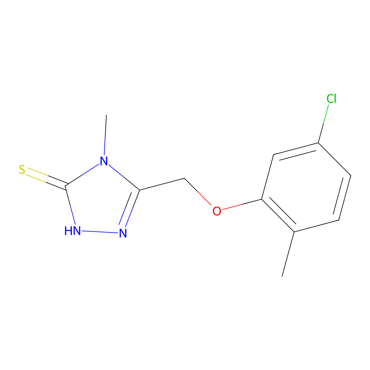 5-[(5-Chloro-2-methylphenoxy)methyl]-4-methyl-1,2,4-triazole-3-thiol molecular structure, CAS 669740-10-7
