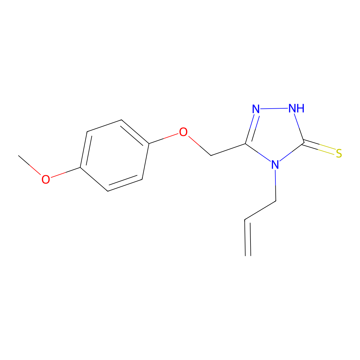 4-allyl-5-[(4-methoxyphenoxy)methyl]-4H-1,2,4-triazole-3-thiol molecular structure, CAS 669740-18-5