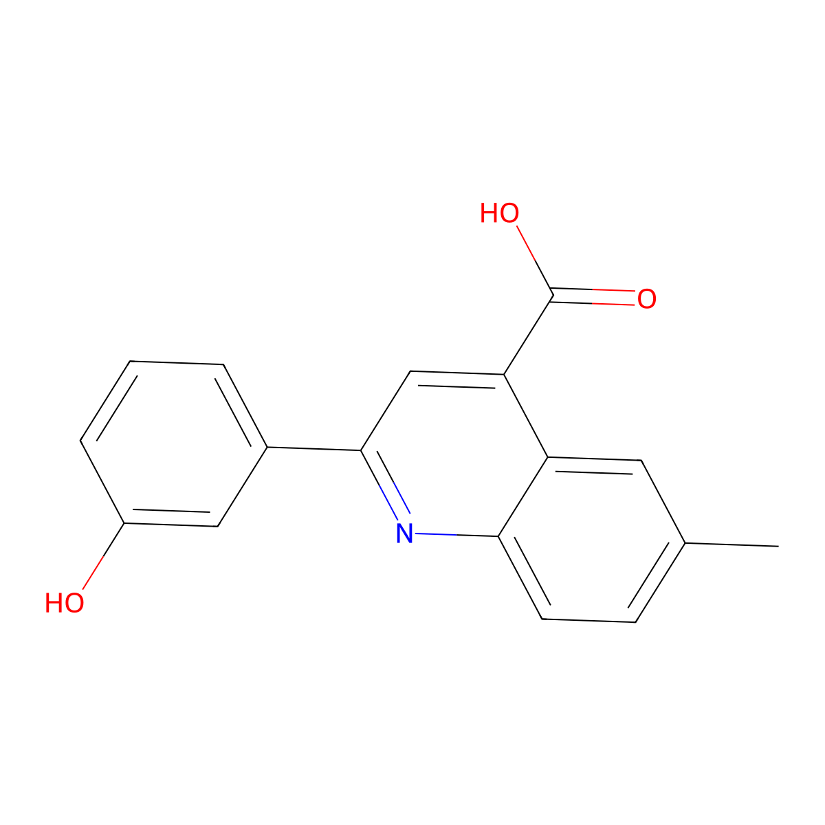 2-(3-Hydroxyphenyl)-6-methylquinoline-4-carboxylic acid molecular structure, CAS 669740-21-0