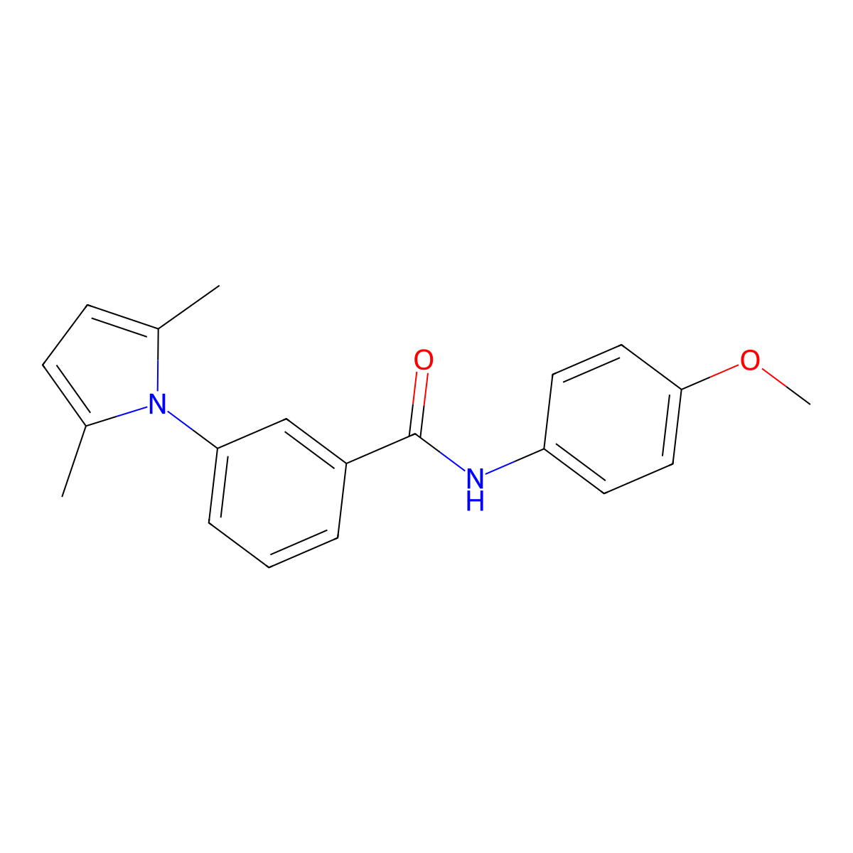 3-(2,5-dimethylpyrrol-1-yl)-N-(4-methoxyphenyl)benzamide molecular structure, CAS 669740-59-4