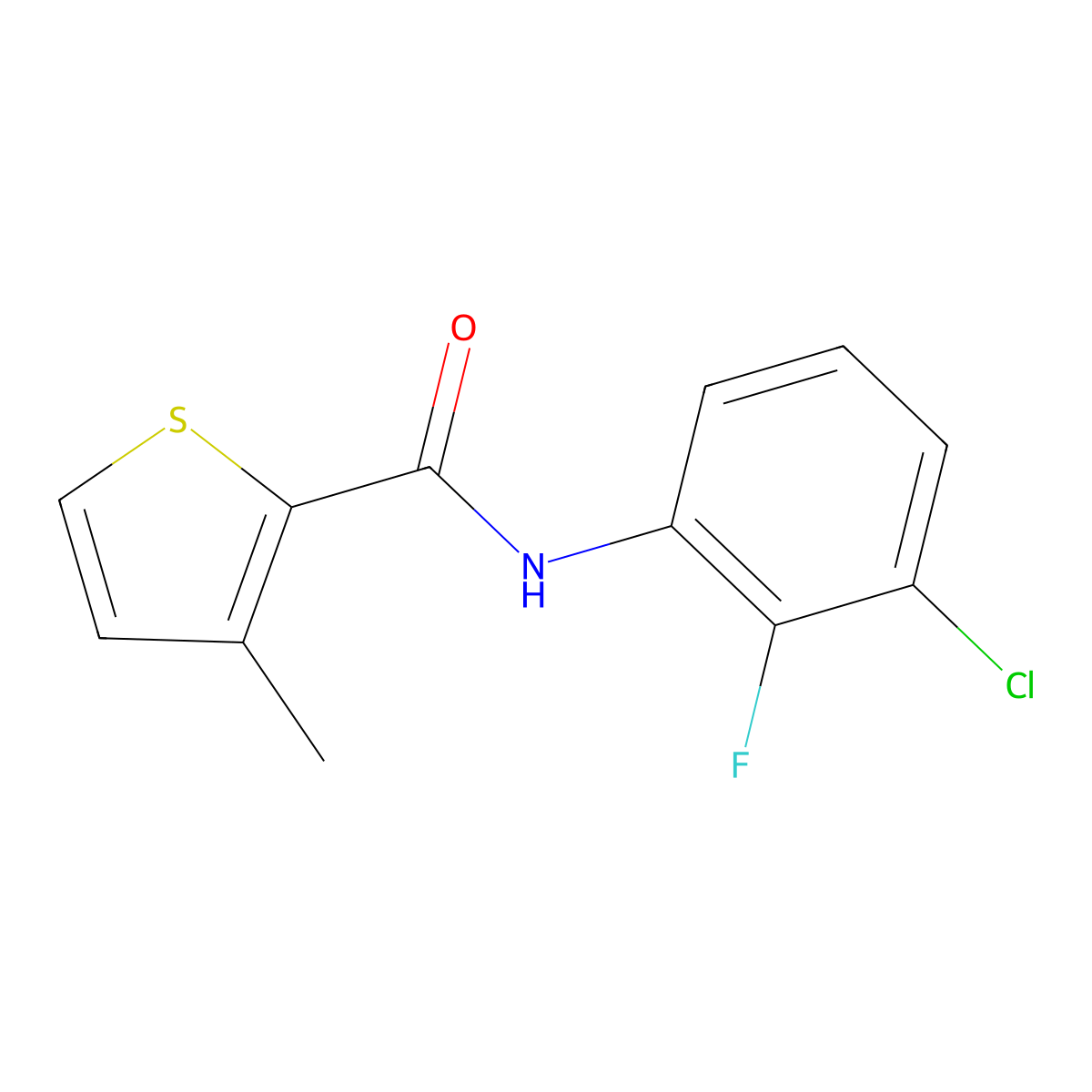 N-(3-chloro-2-fluorophenyl)-3-methylthiophene-2-carboxamide molecular structure, CAS 669741-24-6