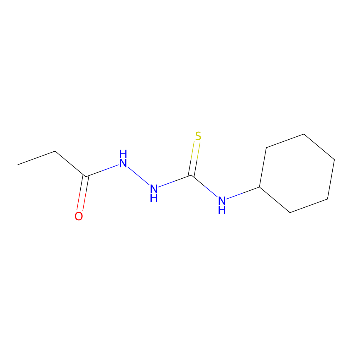 N-cyclohexyl-2-propanoylhydrazinecarbothioamide molecular structure, CAS 669742-78-3