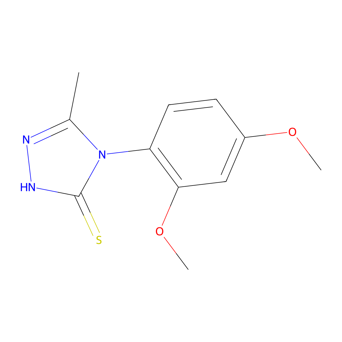 4-(2,4-Dimethoxyphenyl)-5-methyl-1,2,4-triazole-3-thiol molecular structure, CAS 669743-05-9