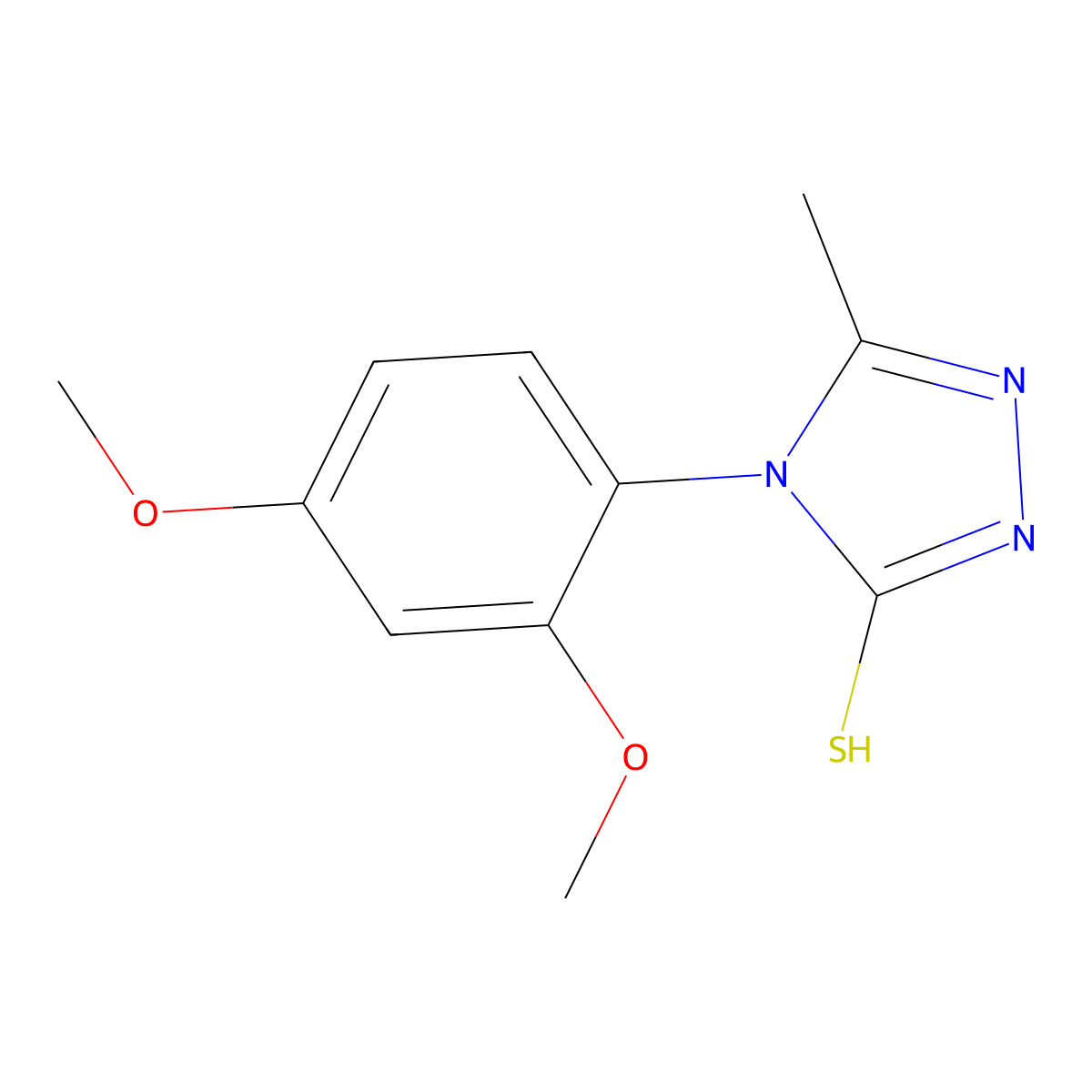4-(2,4-Dimethoxyphenyl)-5-methyl-1,2,4-triazole-3-thiol molecular structure, CAS 669743-05-9
