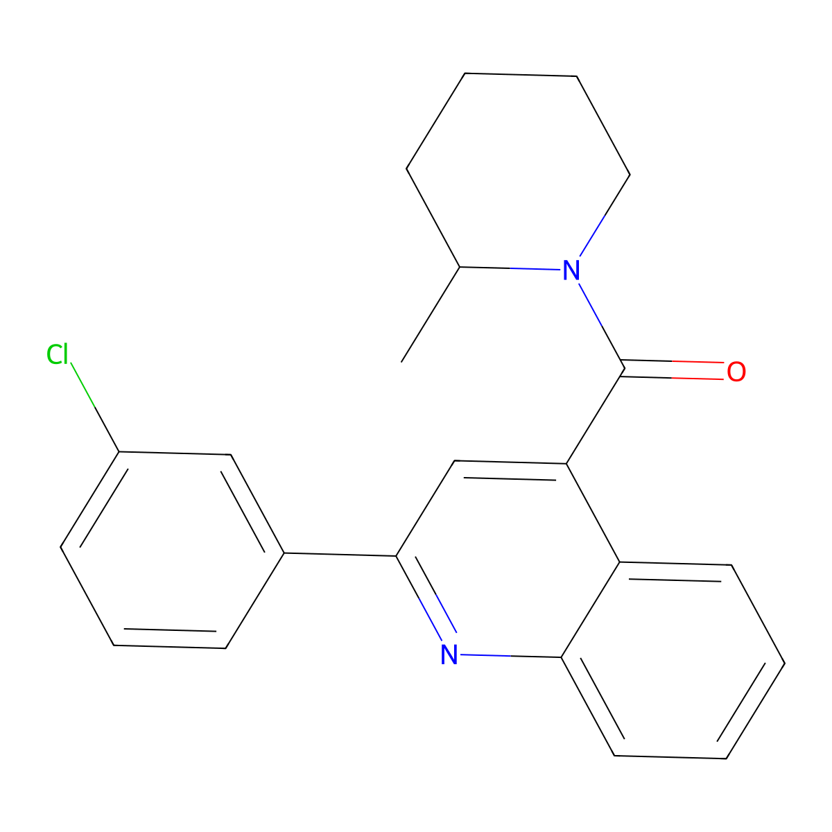 [2-(3-Chlorophenyl)quinolin-4-yl](2-methylpiperidin-1-yl)methanone molecular structure, CAS 669743-75-3