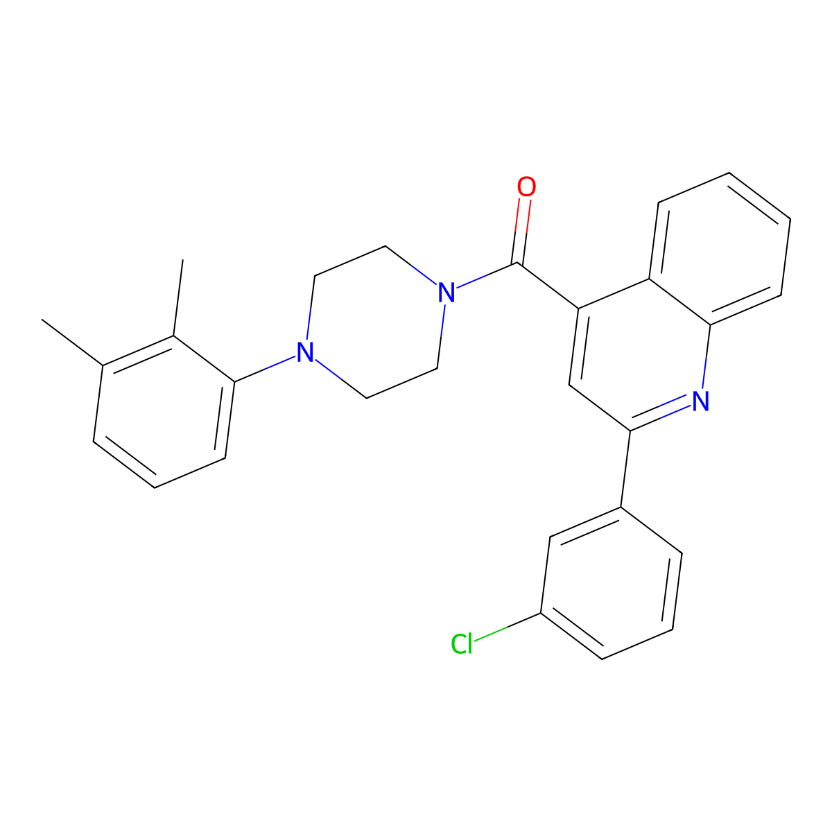 [2-(3-Chlorophenyl)quinolin-4-yl][4-(2,3-dimethylphenyl)piperazin-1-yl]methanone molecular structure, CAS 669743-94-6