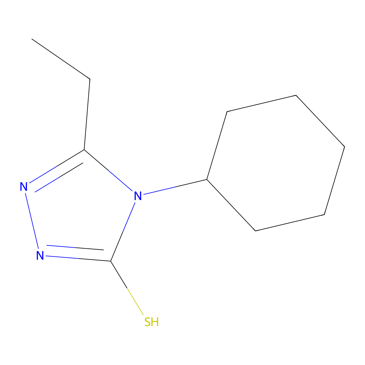 4-cyclohexyl-5-ethyl-4H-1,2,4-triazole-3-thiol molecular structure, CAS 669744-12-1