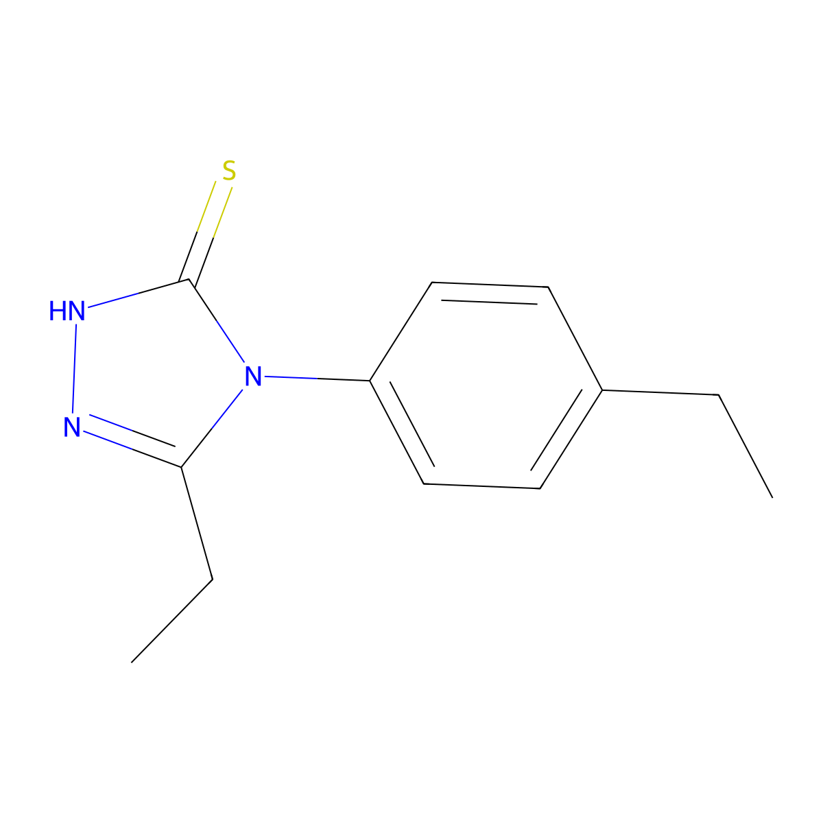 5-Ethyl-4-(4-ethylphenyl)-1,2,4-triazole-3-thiol molecular structure, CAS 669744-21-2