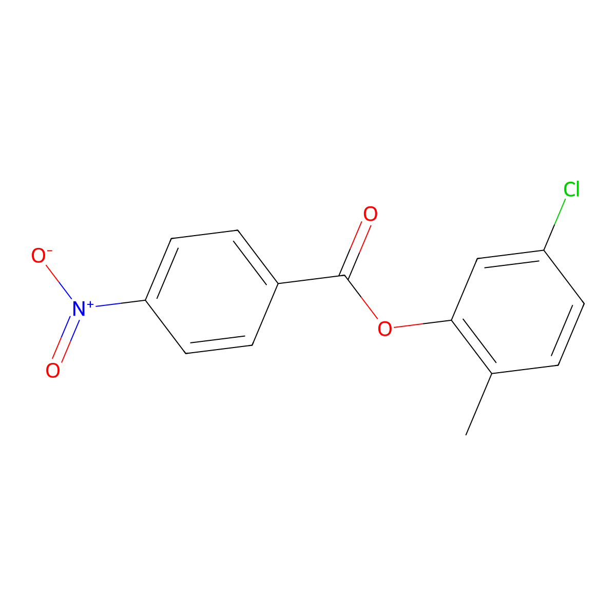 5-Chloro-2-methylphenyl 4-nitrobenzoate molecular structure, CAS 669744-27-8