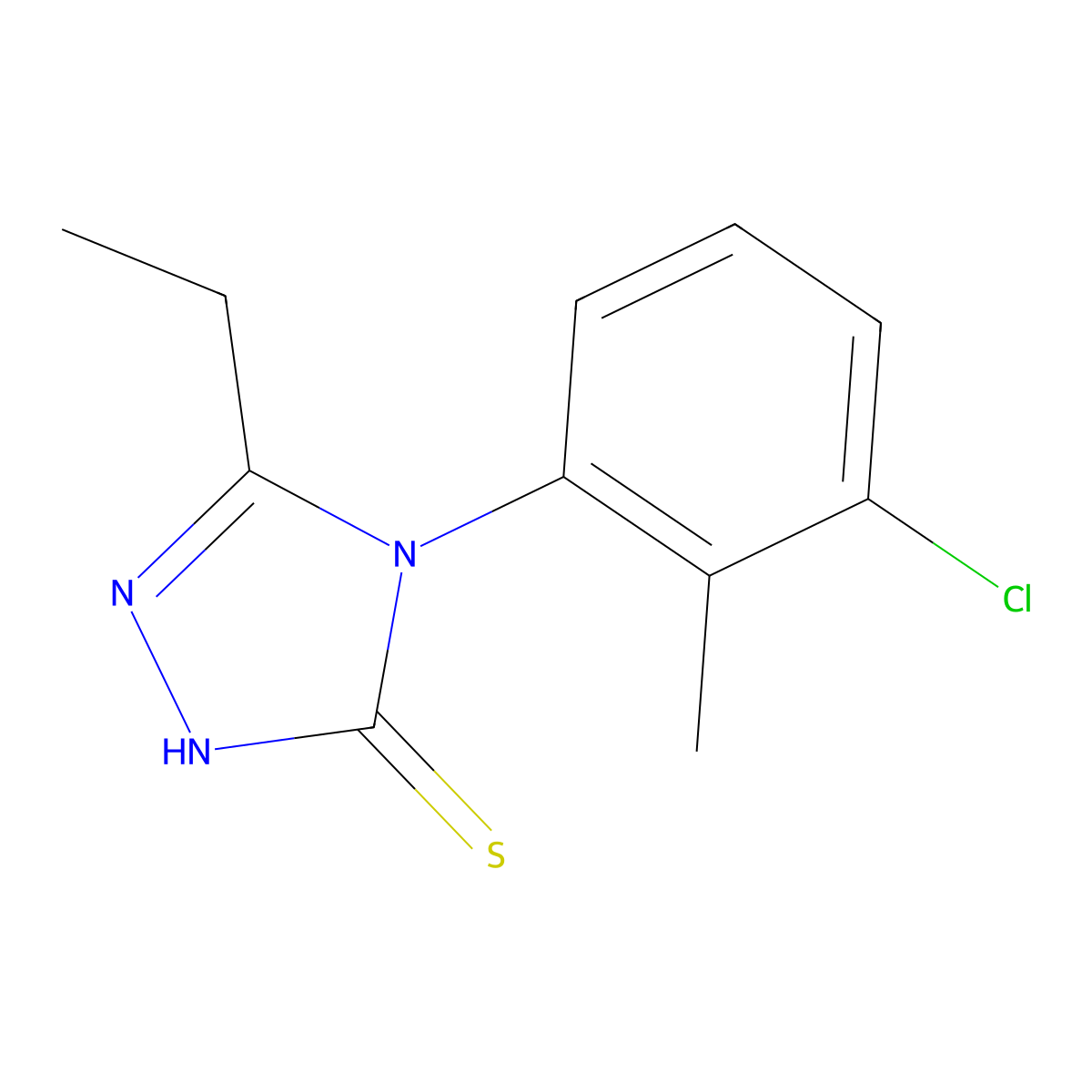 4-(3-Chloro-2-methylphenyl)-5-ethyl-1,2,4-triazole-3-thiol molecular structure, CAS 669744-51-8