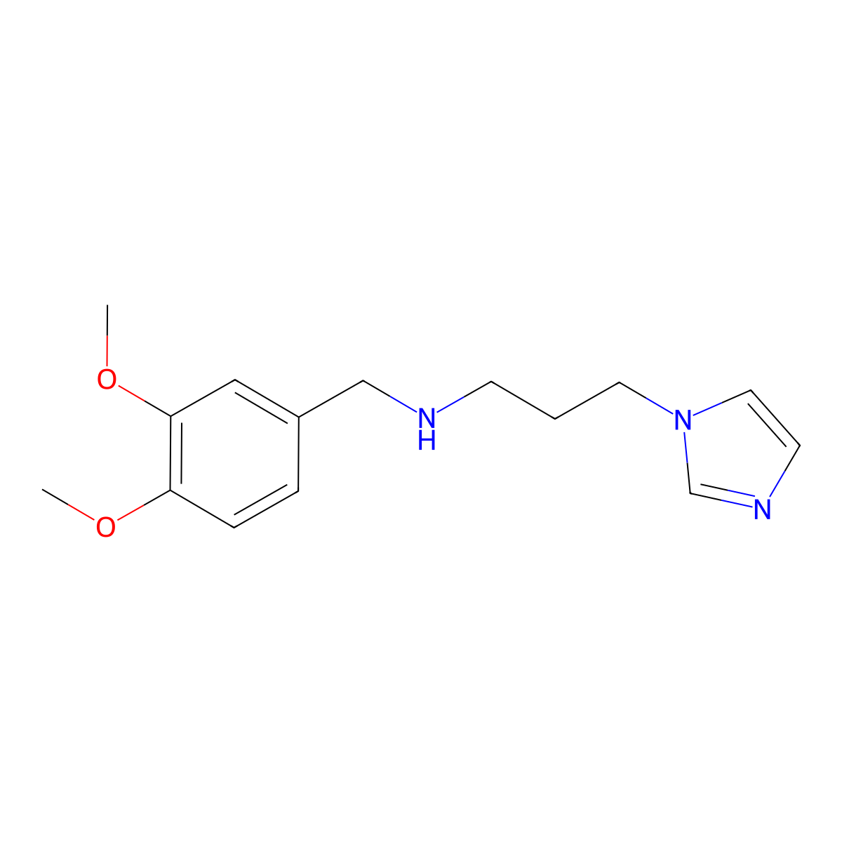 N-(3,4-dimethoxybenzyl)-N-[3-(1H-imidazol-1-yl)propyl]amine molecular structure, CAS 669744-56-3