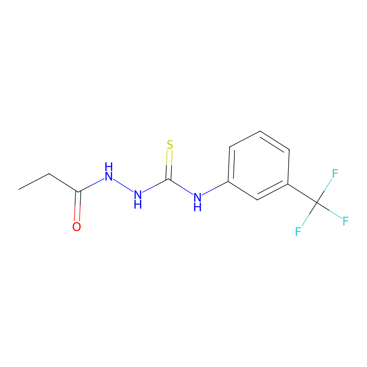 2-propanoyl-N-[3-(trifluoromethyl)phenyl]hydrazinecarbothioamide molecular structure, CAS 669744-99-4