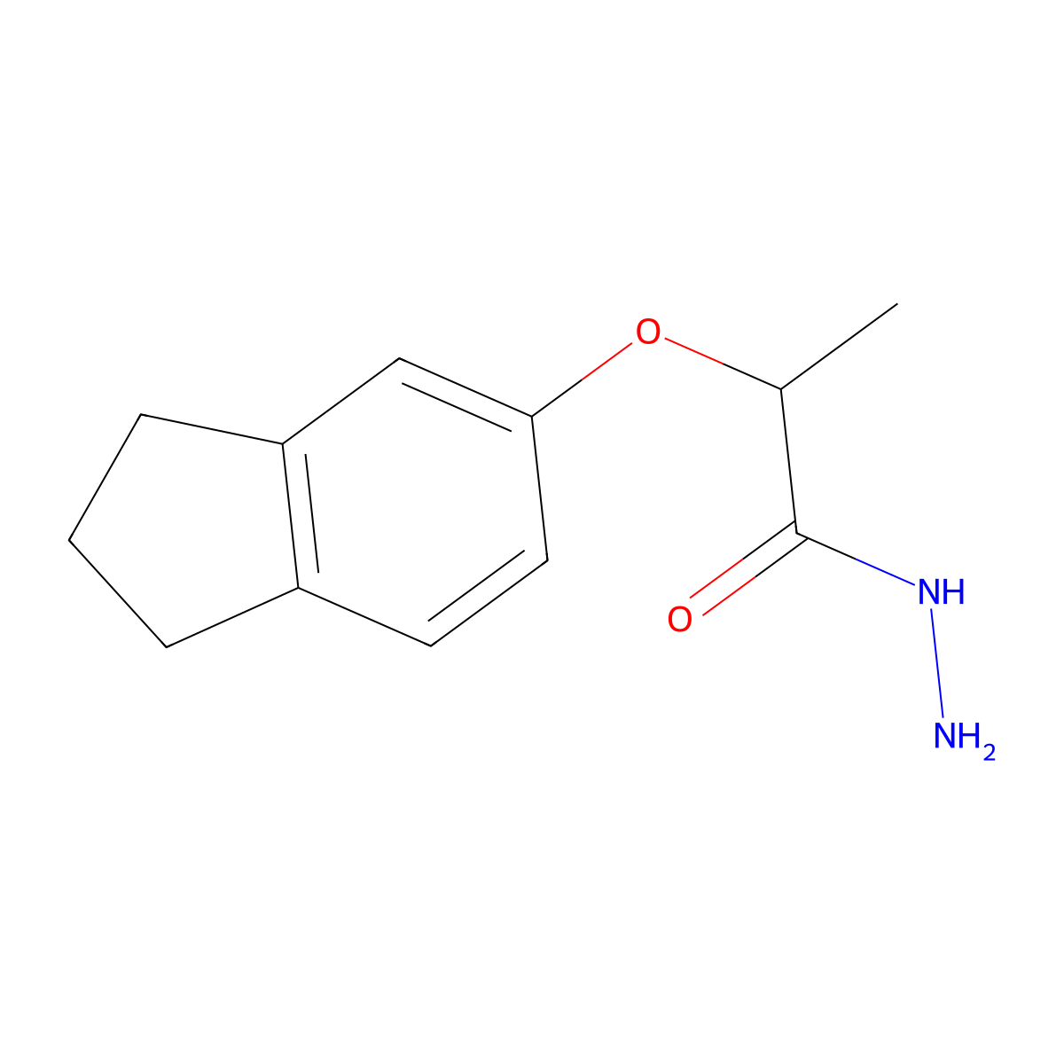 2-(2,3-dihydro-1H-inden-5-yloxy)propanohydrazide molecular structure, CAS 669745-23-7