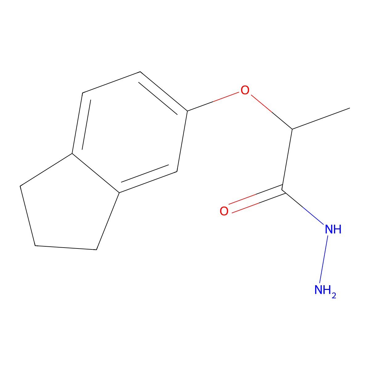2-(2,3-dihydro-1H-inden-5-yloxy)propanohydrazide molecular structure, CAS 669745-23-7