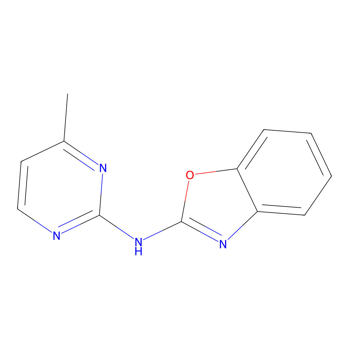 N-(4-methylpyrimidin-2-yl)-1,3-benzoxazol-2-amine molecular structure, CAS 669745-30-6