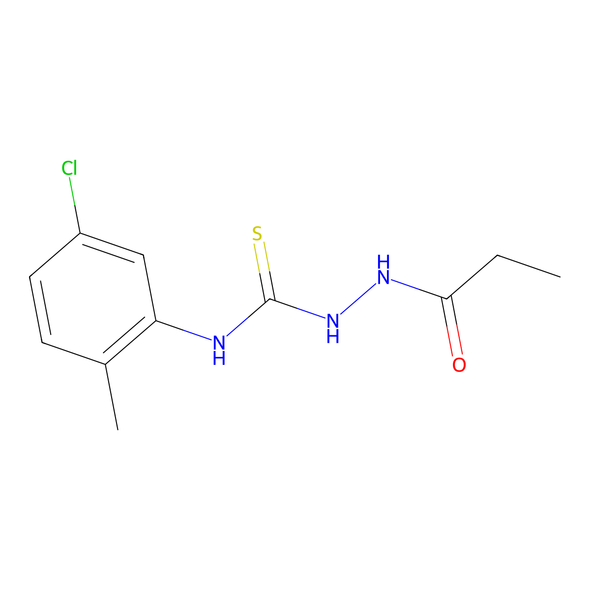 N-(5-chloro-2-methylphenyl)-2-propanoylhydrazinecarbothioamide molecular structure, CAS 669745-35-1