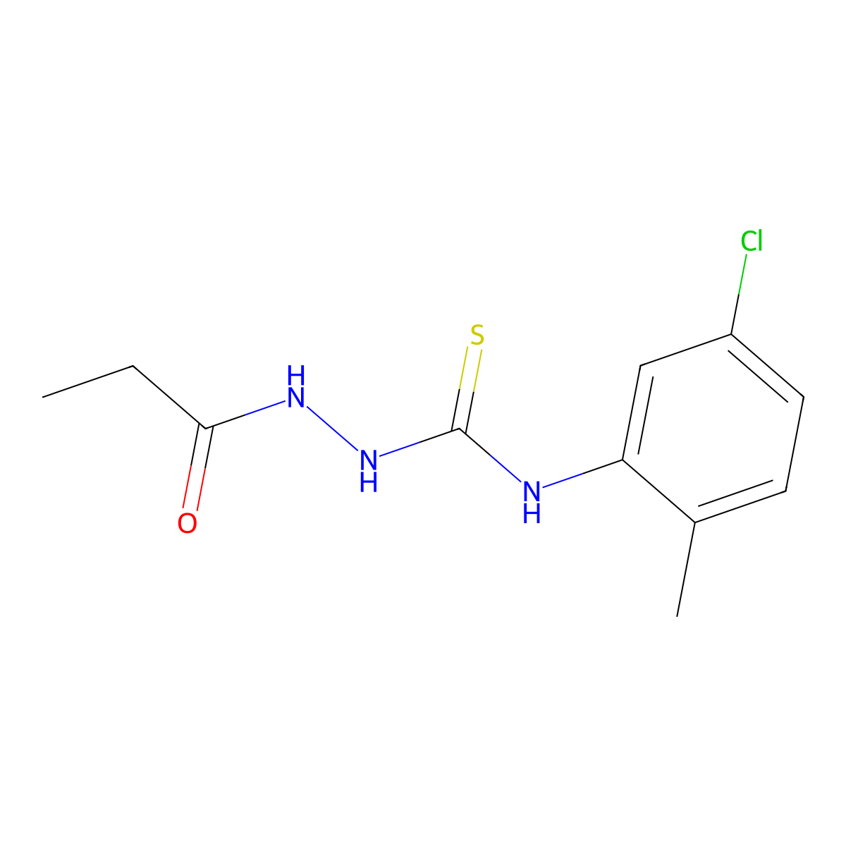 N-(5-chloro-2-methylphenyl)-2-propanoylhydrazinecarbothioamide molecular structure, CAS 669745-35-1