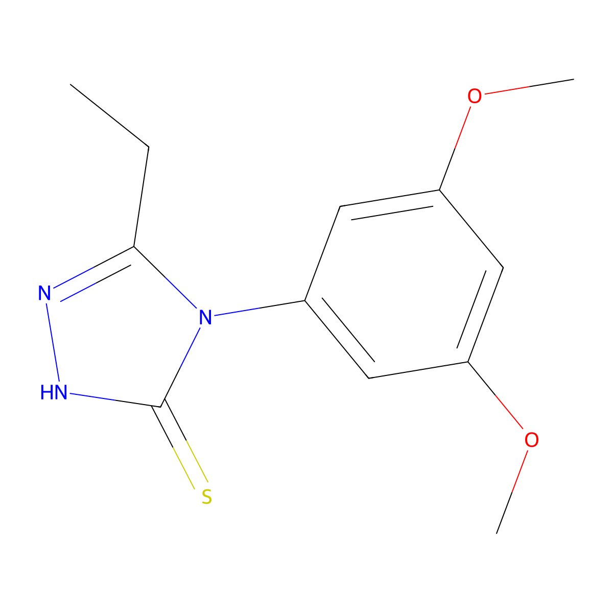 4-(3,5-dimethoxyphenyl)-5-ethyl-4H-1,2,4-triazole-3-thiol molecular structure, CAS 669745-74-8
