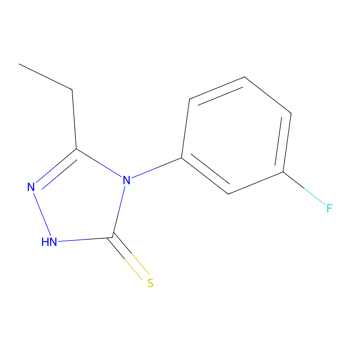 5-ethyl-4-(3-fluorophenyl)-4H-1,2,4-triazole-3-thiol molecular structure, CAS 669745-81-7