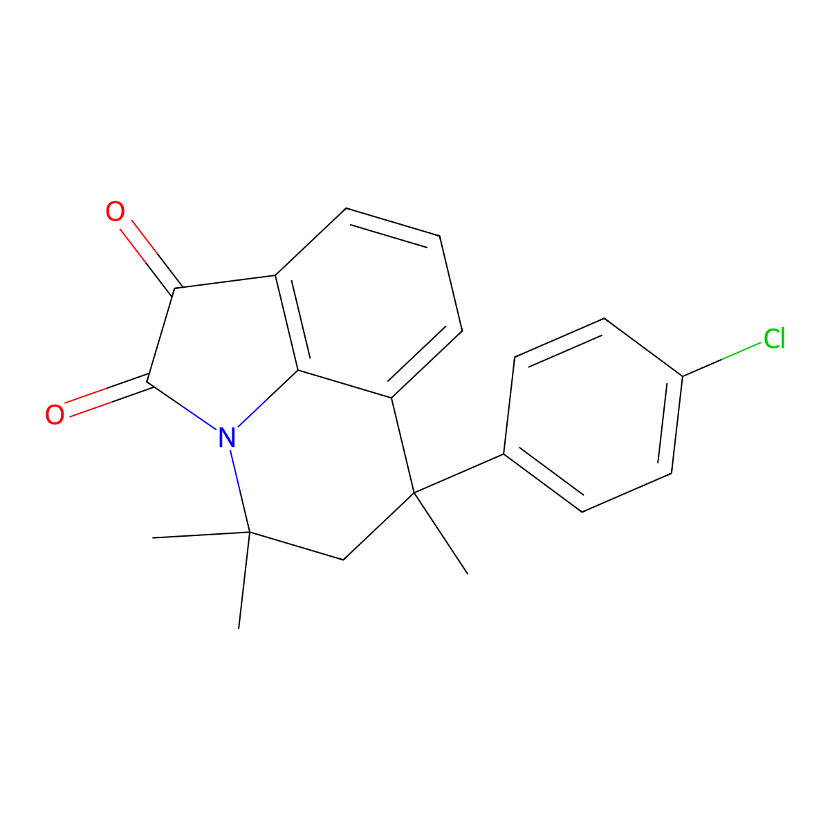6-(4-chlorophenyl)-4,4,6-trimethyl-5,6-dihydro-4H-pyrrolo[3,2,1-ij]quinoline-1,2-dione molecular structure, CAS 669746-39-8