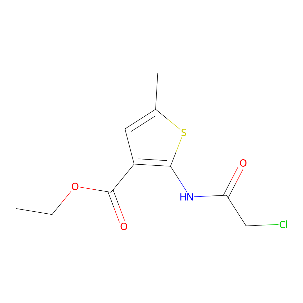 Ethyl 2-[(chloroacetyl)amino]-5-methylthiophene-3-carboxylate molecular structure, CAS 669747-36-8