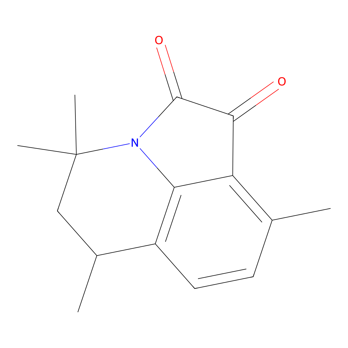 4,4,6,9-Tetramethyl-5,6-dihydro-4H-pyrrolo[3,2,1-ij]quinoline-1,2-dione molecular structure, CAS 669747-53-9