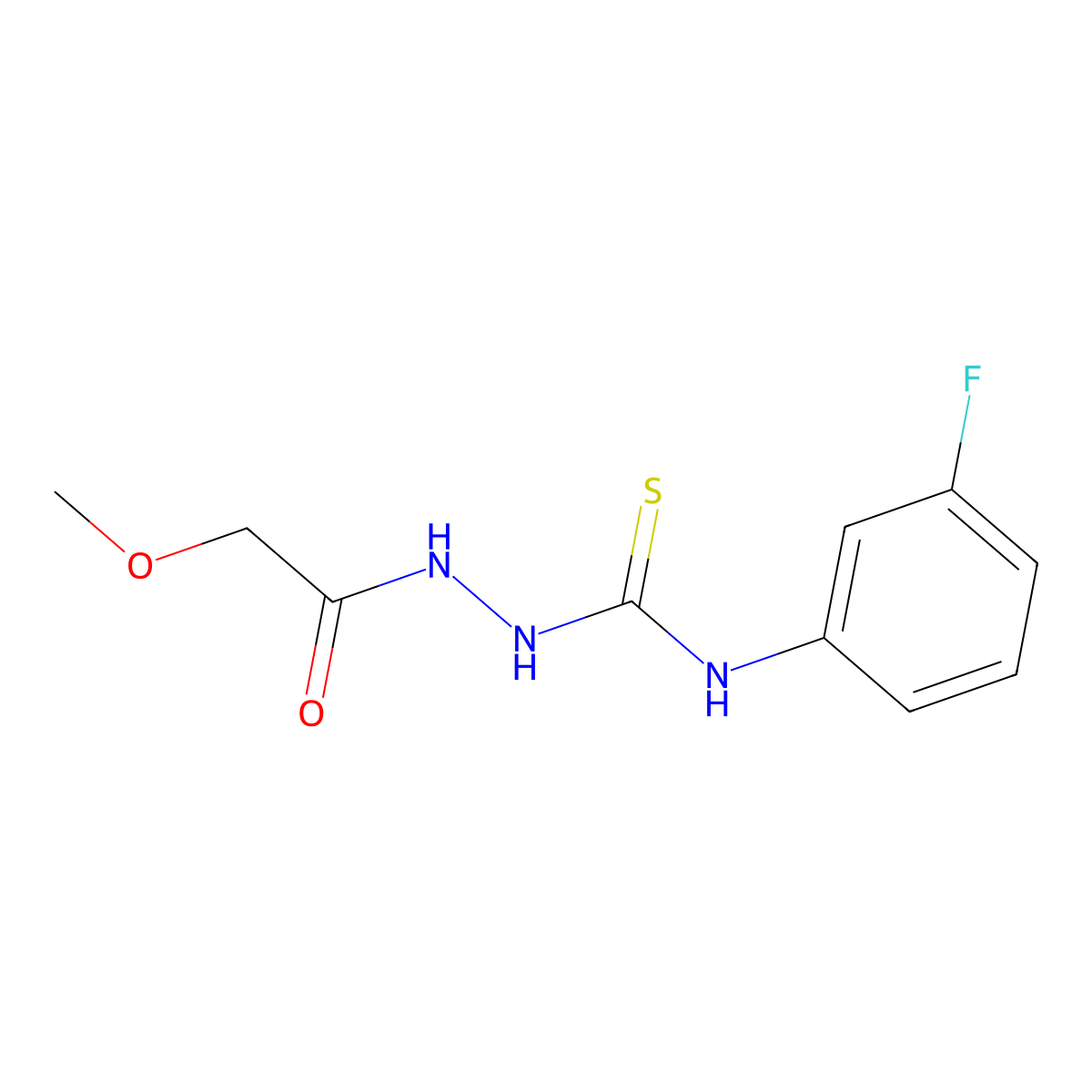 N-(3-fluorophenyl)-2-(methoxyacetyl)hydrazinecarbothioamide molecular structure, CAS 669747-57-3