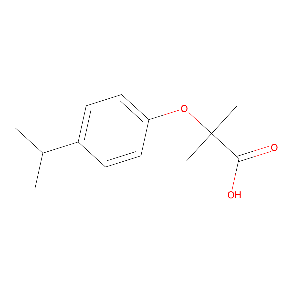 2-(4-Isopropylphenoxy)-2-methylpropanoic acid molecular structure, CAS 669747-64-2