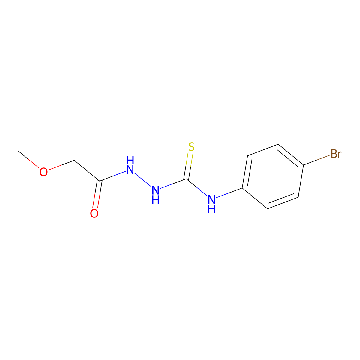 N-(4-bromophenyl)-2-(methoxyacetyl)hydrazinecarbothioamide molecular structure, CAS 669747-93-7