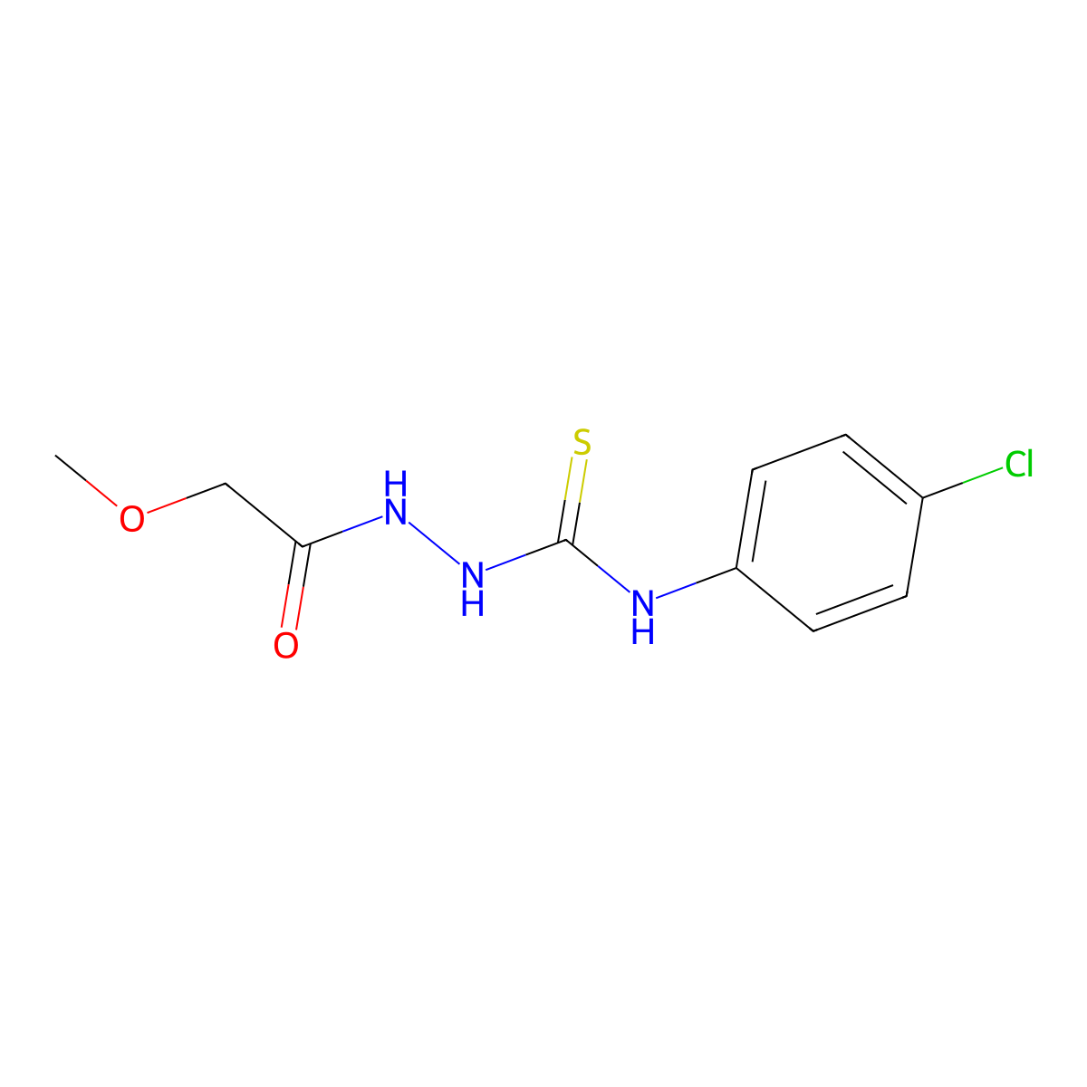N-(4-chlorophenyl)-2-(methoxyacetyl)hydrazinecarbothioamide molecular structure, CAS 669748-02-1