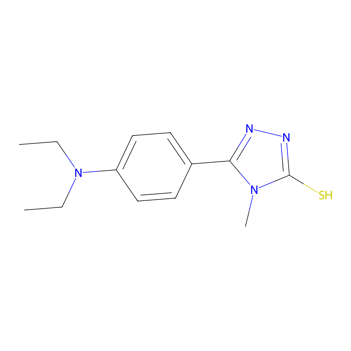 5-(4-(diethylamino)phenyl)-4-methyl-4H-1,2,4-triazole-3-thiol molecular structure, CAS 669748-04-3