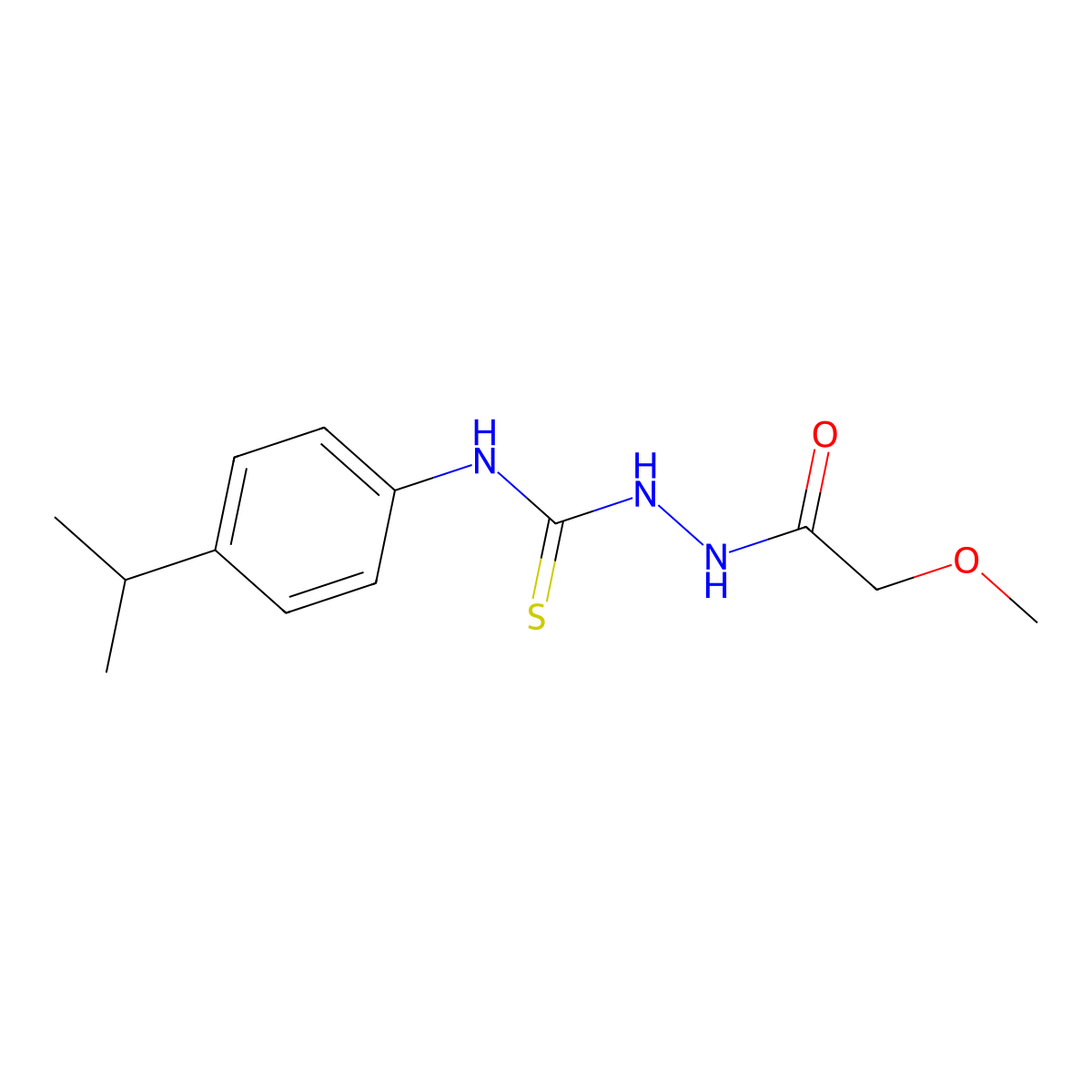 2-(methoxyacetyl)-N-[4-(propan-2-yl)phenyl]hydrazinecarbothioamide molecular structure, CAS 669748-06-5