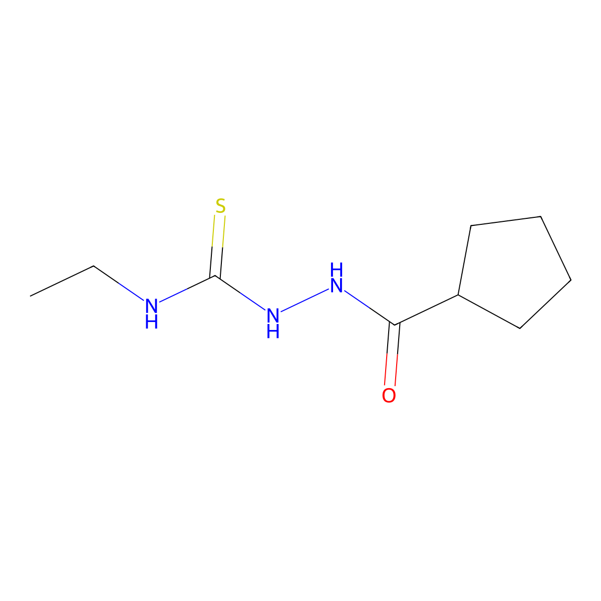 1-(Cyclopentanecarbonylamino)-3-ethylthiourea molecular structure, CAS 669748-36-1