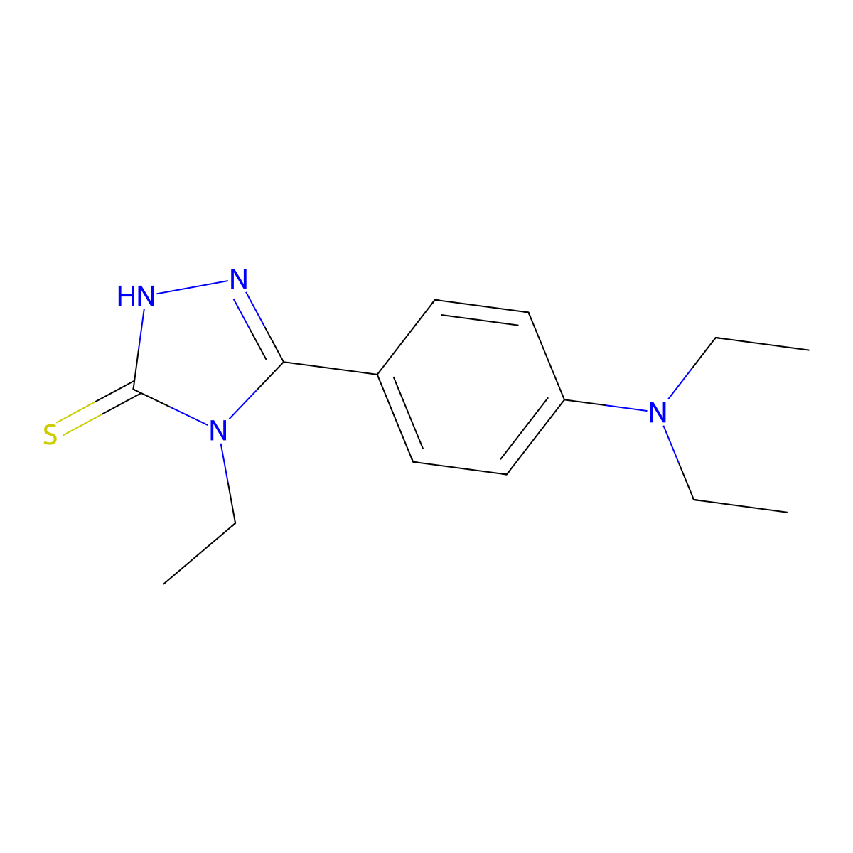 5-[4-(diethylamino)phenyl]-4-ethyl-4H-1,2,4-triazole-3-thiol molecular structure, CAS 669748-44-1
