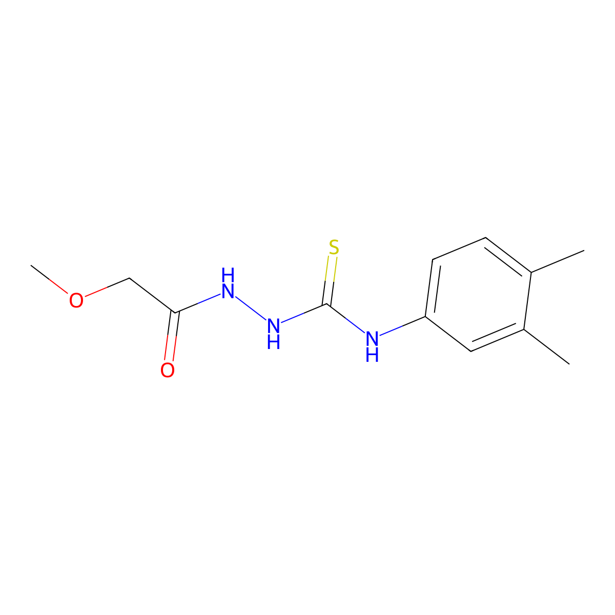 N-(3,4-dimethylphenyl)-2-(methoxyacetyl)hydrazinecarbothioamide molecular structure, CAS 669748-60-1
