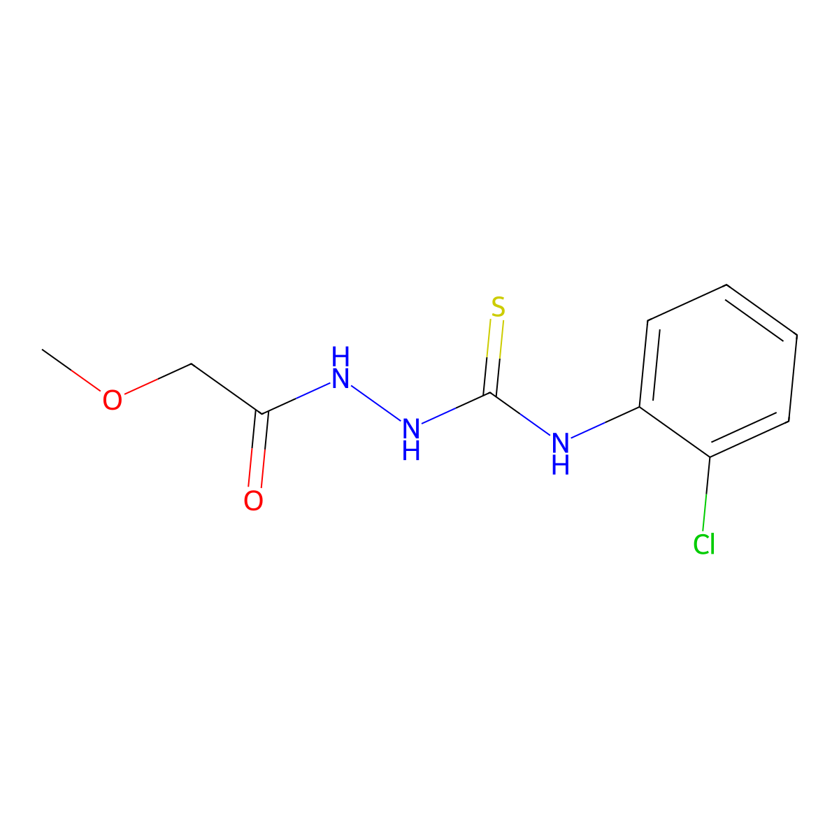 N-(2-chlorophenyl)-2-(methoxyacetyl)hydrazinecarbothioamide molecular structure, CAS 669748-64-5