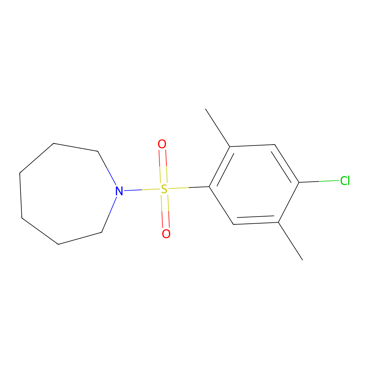 1-[(4-Chloro-2,5-dimethylphenyl)sulfonyl]azepane molecular structure, CAS 669748-78-1