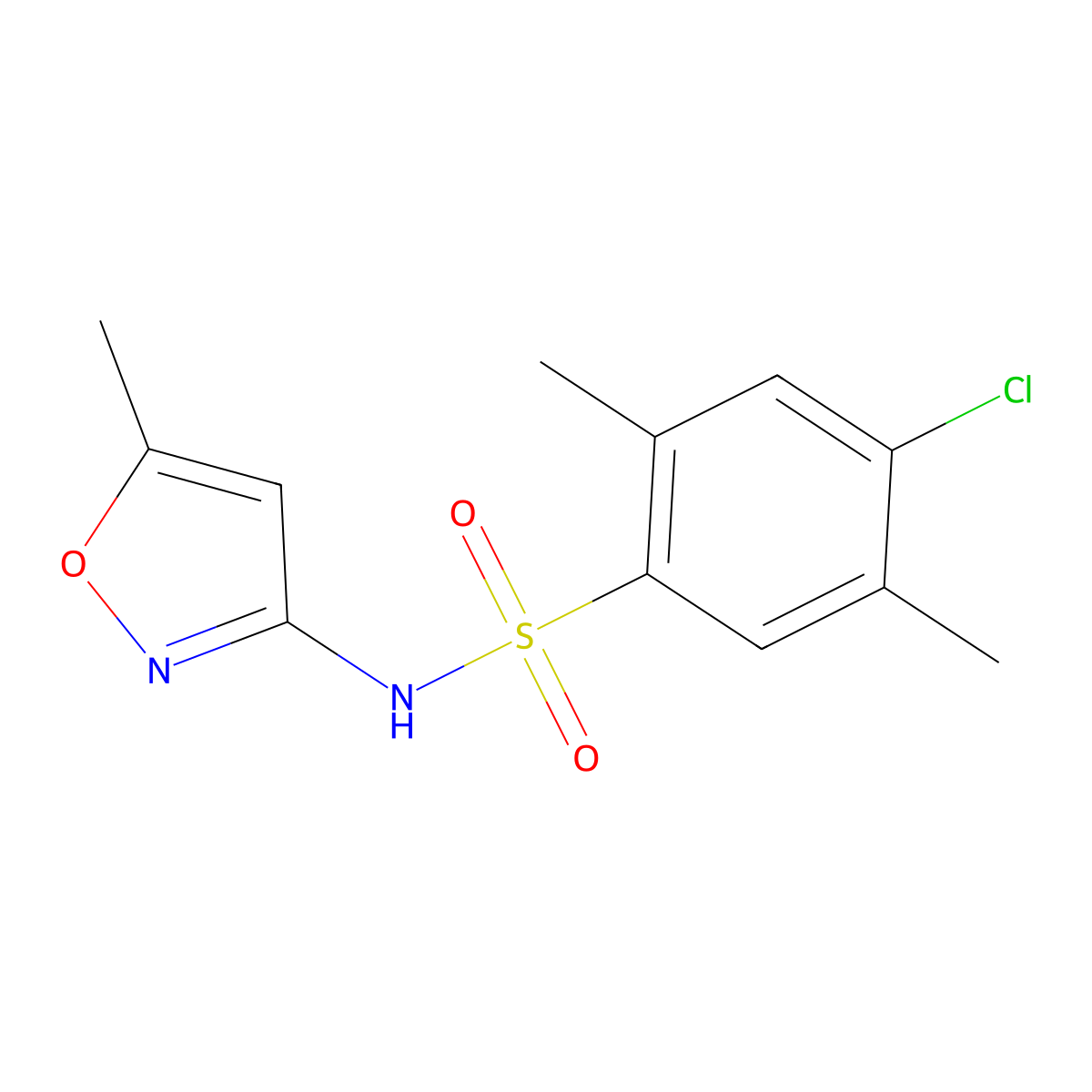 4-chloro-2,5-dimethyl-N-(5-methyl-1,2-oxazol-3-yl)benzenesulfonamide molecular structure, CAS 669748-93-0
