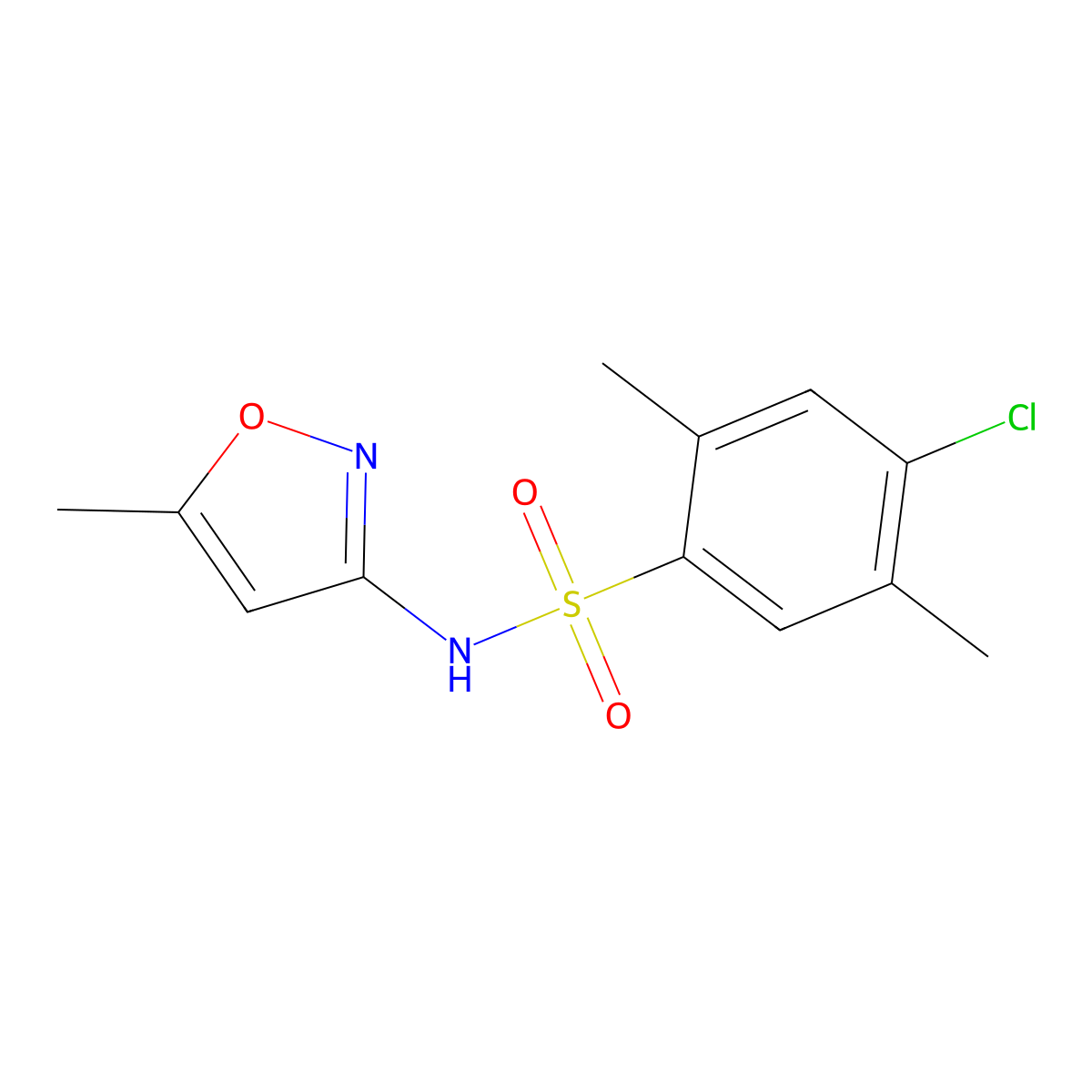 4-chloro-2,5-dimethyl-N-(5-methyl-1,2-oxazol-3-yl)benzenesulfonamide molecular structure, CAS 669748-93-0