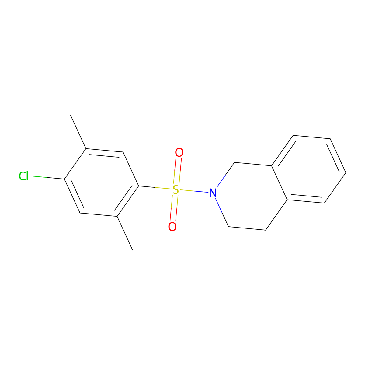 2-(4-Chloro-2,5-dimethylbenzenesulfonyl)-1,2,3,4-tetrahydroisoquinoline molecular structure, CAS 669749-08-0
