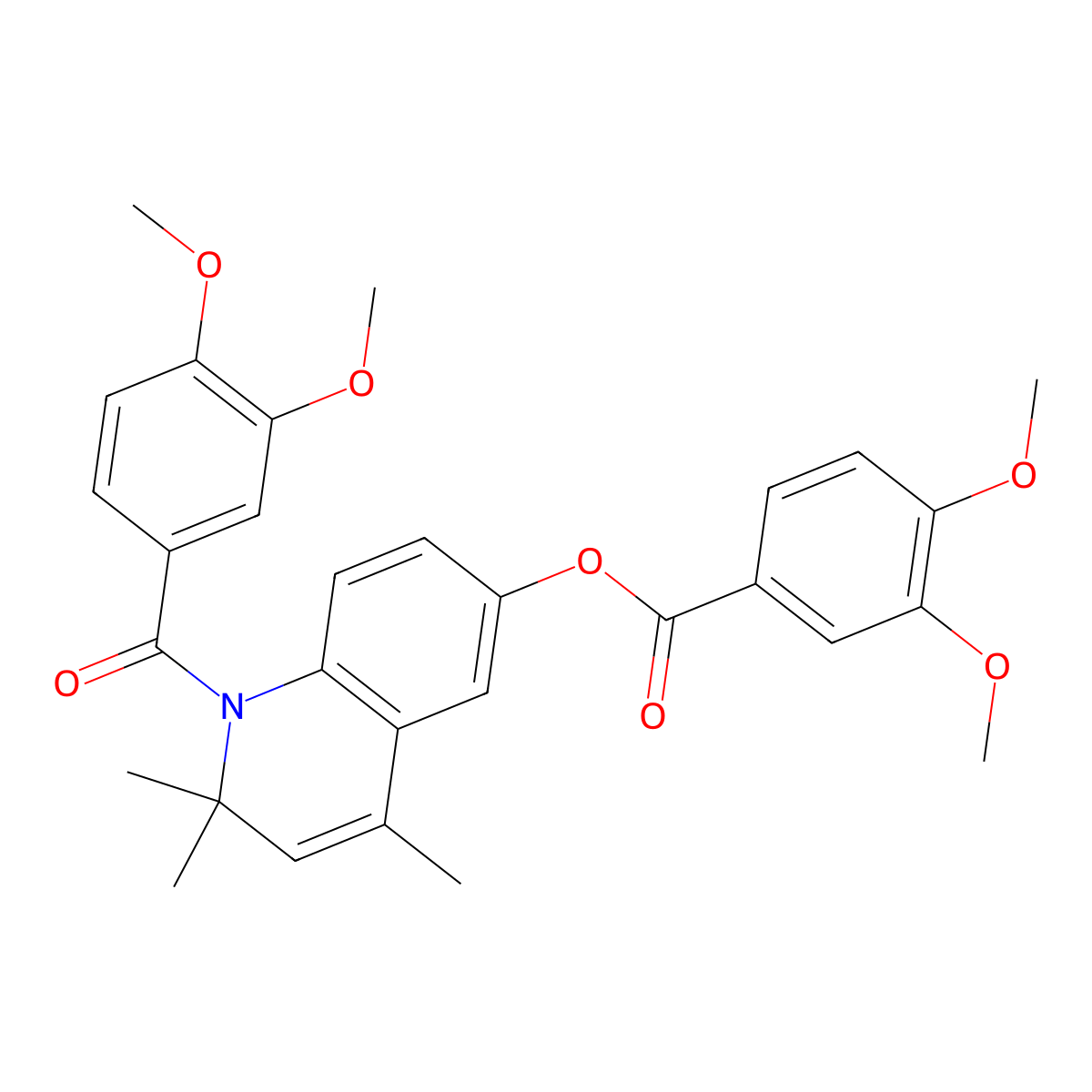 1-[(3,4-Dimethoxyphenyl)carbonyl]-2,2,4-trimethyl-1,2-dihydroquinolin-6-yl 3,4-dimethoxybenzoate molecular structure, CAS 669749-11-5