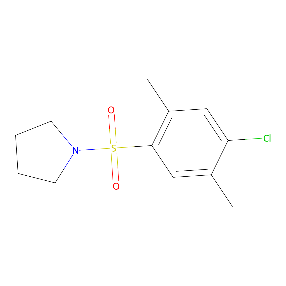 1-(4-Chloro-2,5-dimethylphenyl)sulfonylpyrrolidine molecular structure, CAS 669749-67-1