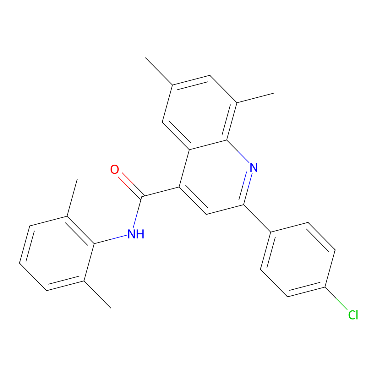 2-(4-chlorophenyl)-N-(2,6-dimethylphenyl)-6,8-dimethyl-4-quinolinecarboxamide molecular structure, CAS 669749-79-5
