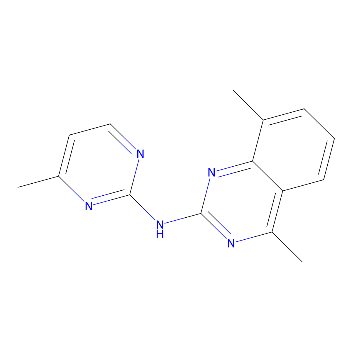 4,8-dimethyl-N-(4-methylpyrimidin-2-yl)quinazolin-2-amine molecular structure, CAS 669749-80-8