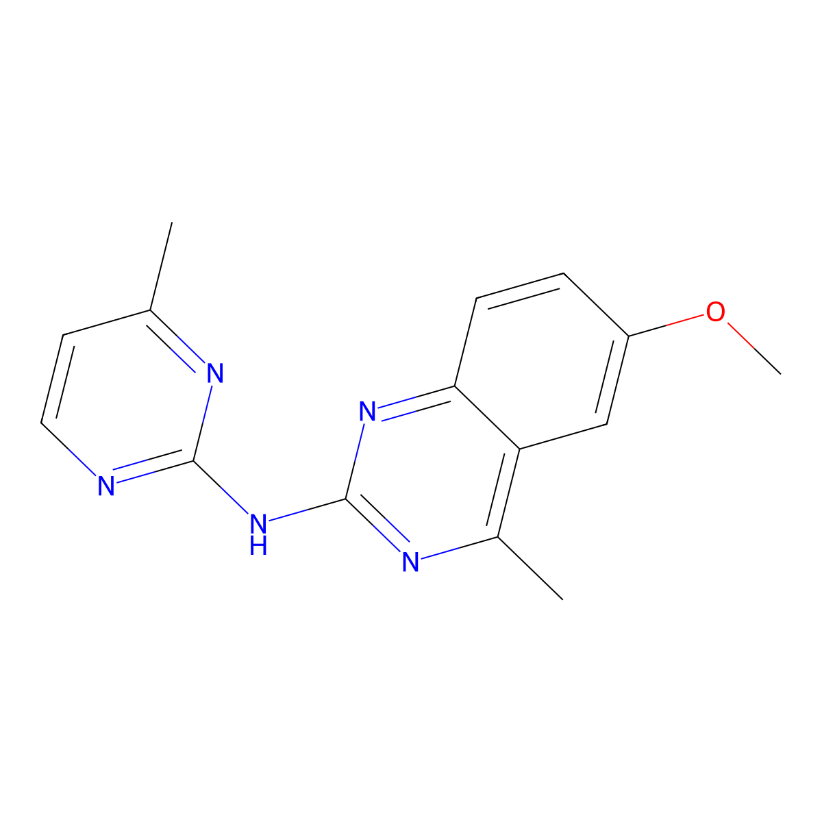 6-methoxy-4-methyl-N-(4-methylpyrimidin-2-yl)quinazolin-2-amine molecular structure, CAS 669749-85-3