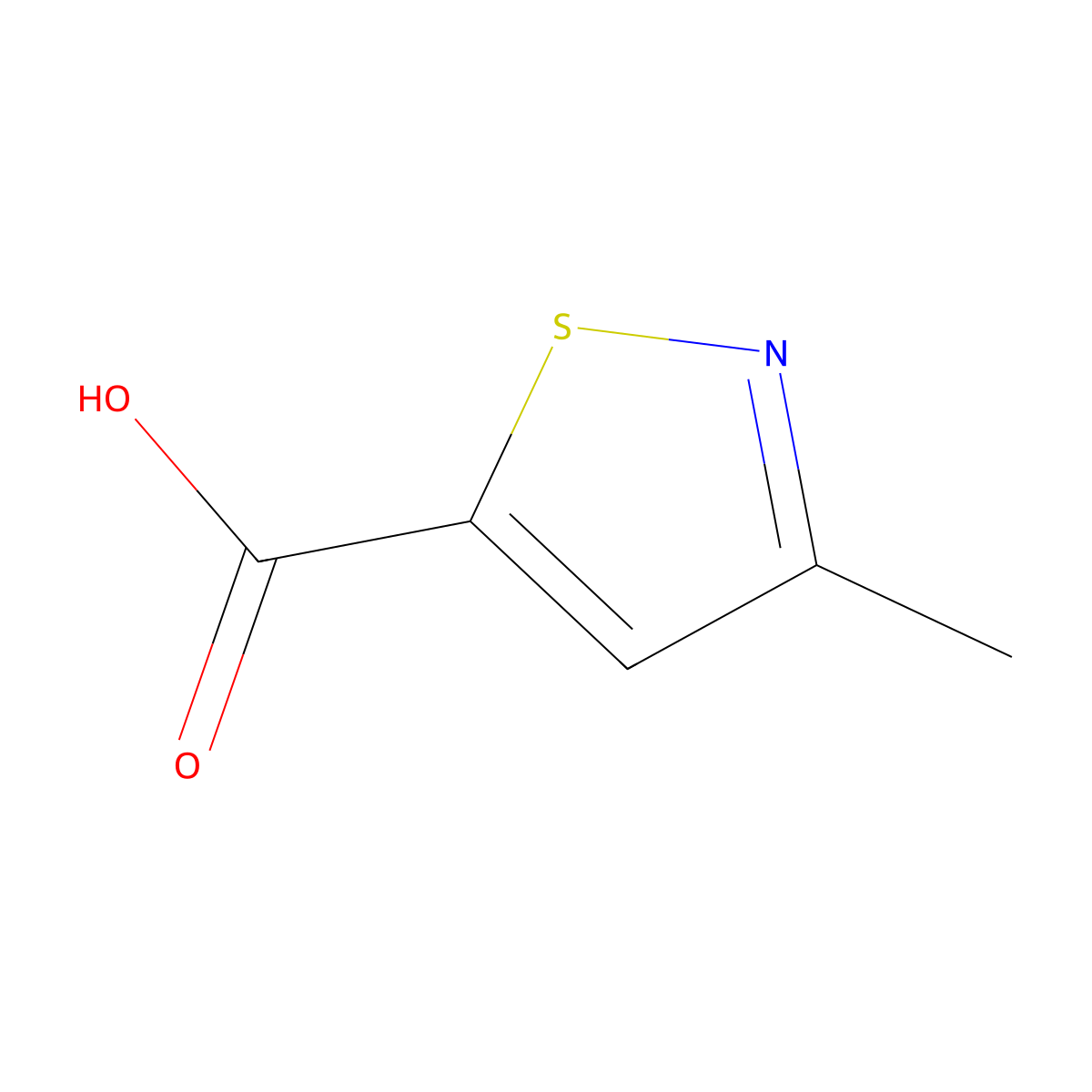 3-Methyl-1,2-thiazole-5-carboxylic acid molecular structure, CAS 66975-83-5