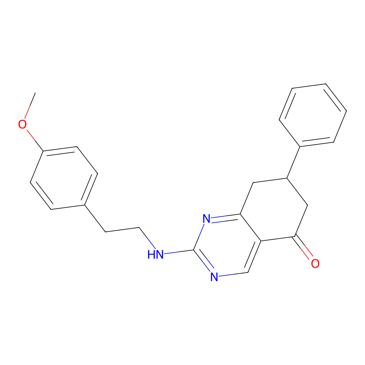 2-{[2-(4-methoxyphenyl)ethyl]amino}-7-phenyl-7,8-dihydroquinazolin-5(6H)-one molecular structure, CAS 669750-10-1
