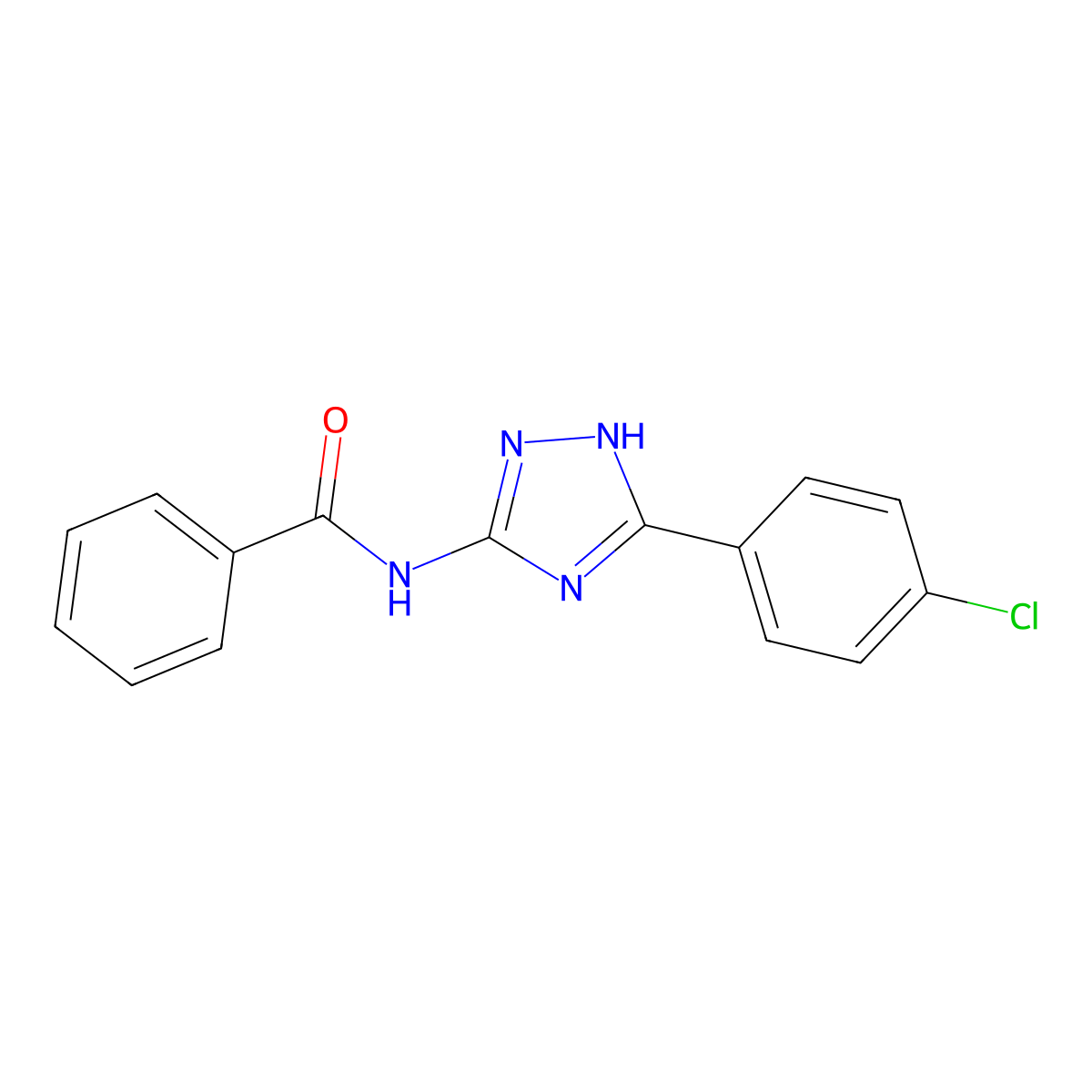 N-[5-(4-chlorophenyl)-1H-1,2,4-triazol-3-yl]benzamide molecular structure, CAS 669750-13-4